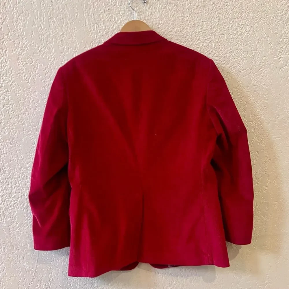 Saddlebred Corduroy Blazer Sport Coat Men Sz 40S Red Lined Pockets 2 Button NWOT